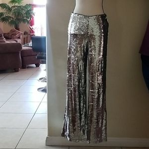 Sequins wid but straight leg pants